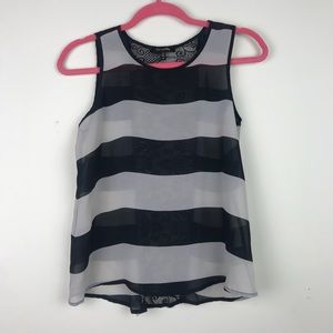 Black and Creme Stripped tank